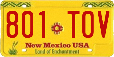NM license plate 801TOV