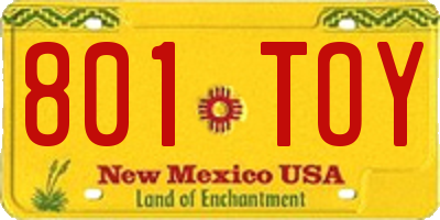 NM license plate 801TOY