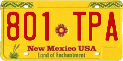 NM license plate 801TPA