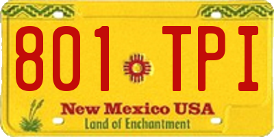 NM license plate 801TPI
