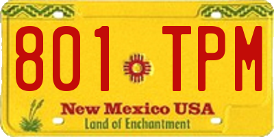 NM license plate 801TPM