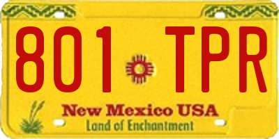 NM license plate 801TPR