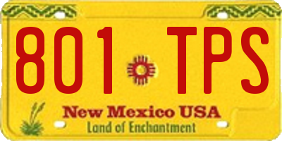 NM license plate 801TPS