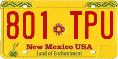 NM license plate 801TPU