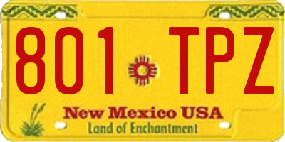 NM license plate 801TPZ
