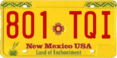 NM license plate 801TQI