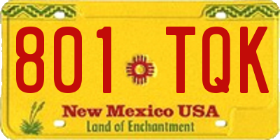 NM license plate 801TQK