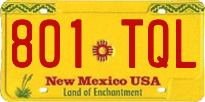 NM license plate 801TQL