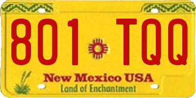 NM license plate 801TQQ