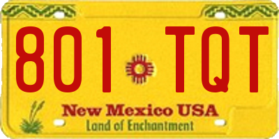 NM license plate 801TQT