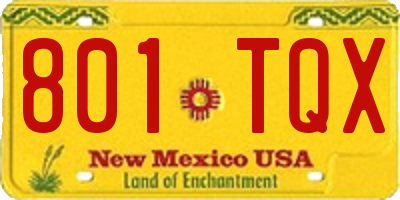 NM license plate 801TQX
