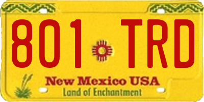 NM license plate 801TRD