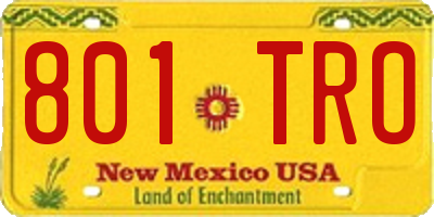 NM license plate 801TRO