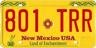 NM license plate 801TRR