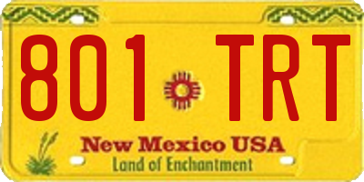 NM license plate 801TRT