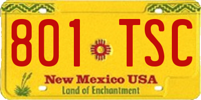 NM license plate 801TSC
