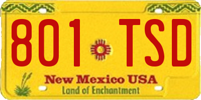 NM license plate 801TSD