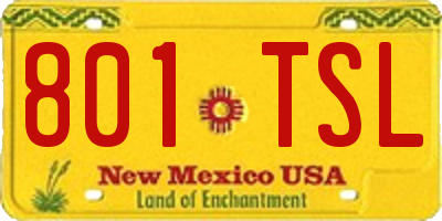 NM license plate 801TSL