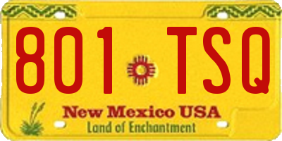 NM license plate 801TSQ