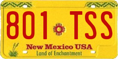 NM license plate 801TSS
