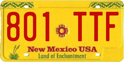 NM license plate 801TTF
