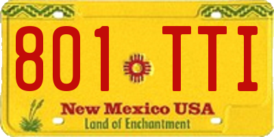 NM license plate 801TTI
