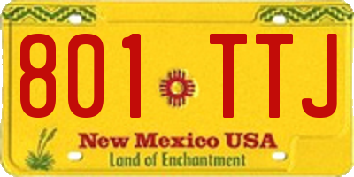 NM license plate 801TTJ