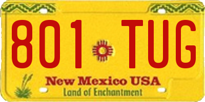 NM license plate 801TUG