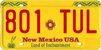NM license plate 801TUL