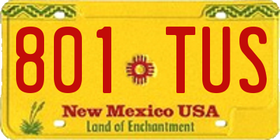 NM license plate 801TUS