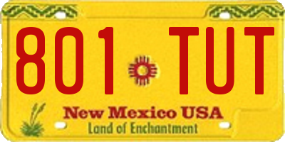 NM license plate 801TUT