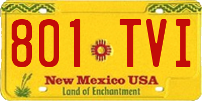 NM license plate 801TVI