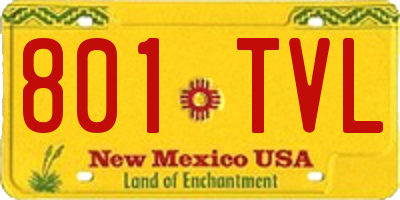 NM license plate 801TVL