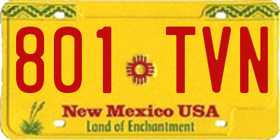 NM license plate 801TVN