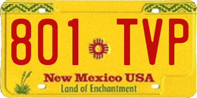 NM license plate 801TVP