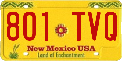 NM license plate 801TVQ