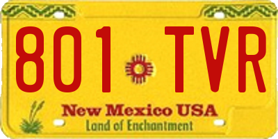 NM license plate 801TVR