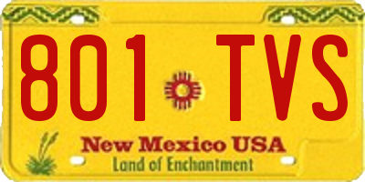 NM license plate 801TVS