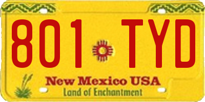 NM license plate 801TYD