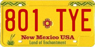 NM license plate 801TYE