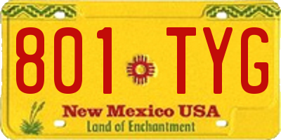 NM license plate 801TYG