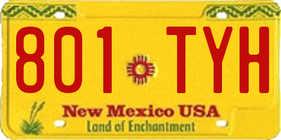 NM license plate 801TYH