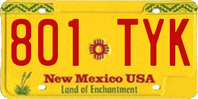 NM license plate 801TYK