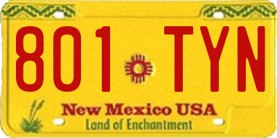 NM license plate 801TYN