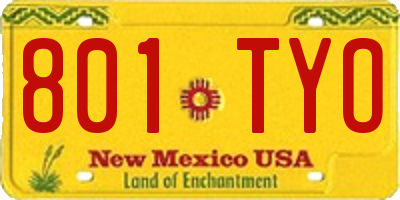 NM license plate 801TYO