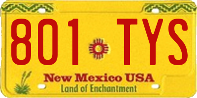 NM license plate 801TYS