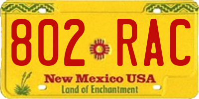 NM license plate 802RAC