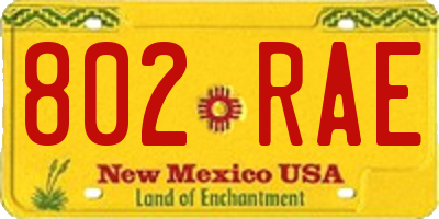 NM license plate 802RAE