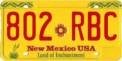 NM license plate 802RBC