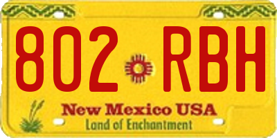 NM license plate 802RBH